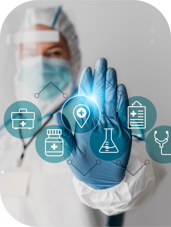 Doctor with icons